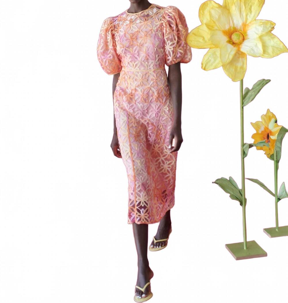 NEW CELIA B samphire midi dress in orange